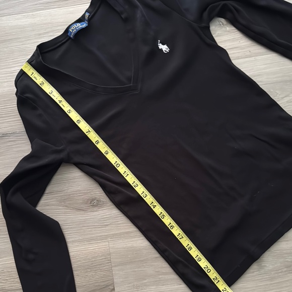Polo Ralph Lauren Black V-Neck long sleeves shirt - Picture 3 of 3
